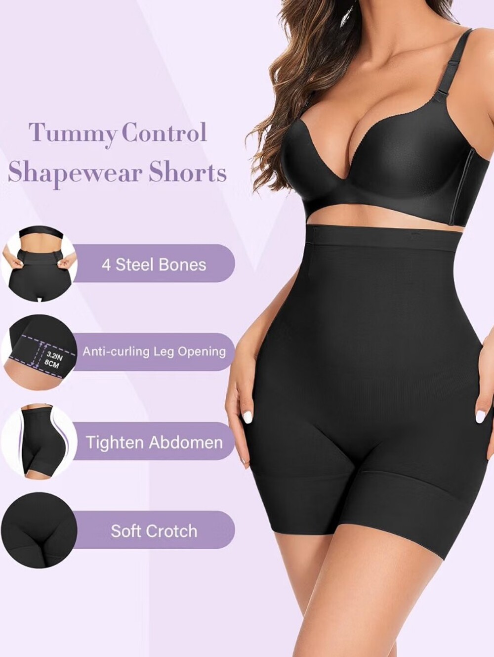 Body Shaper YADIFEN Womens Shapewear Tummy Control Shorts, High Waisted  Large